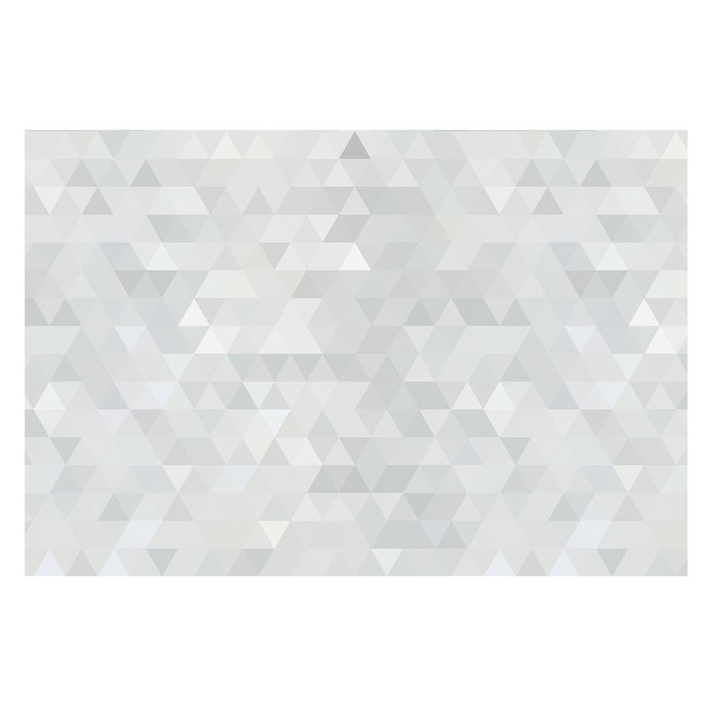 Tapeta na stenu s geometrickým vzorom trojuholníkov v odtieňoch sivej