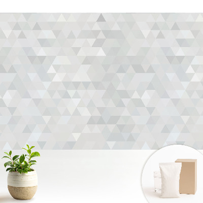 Tapeta na stenu s geometrickým vzorom trojuholníkov v odtieňoch sivej