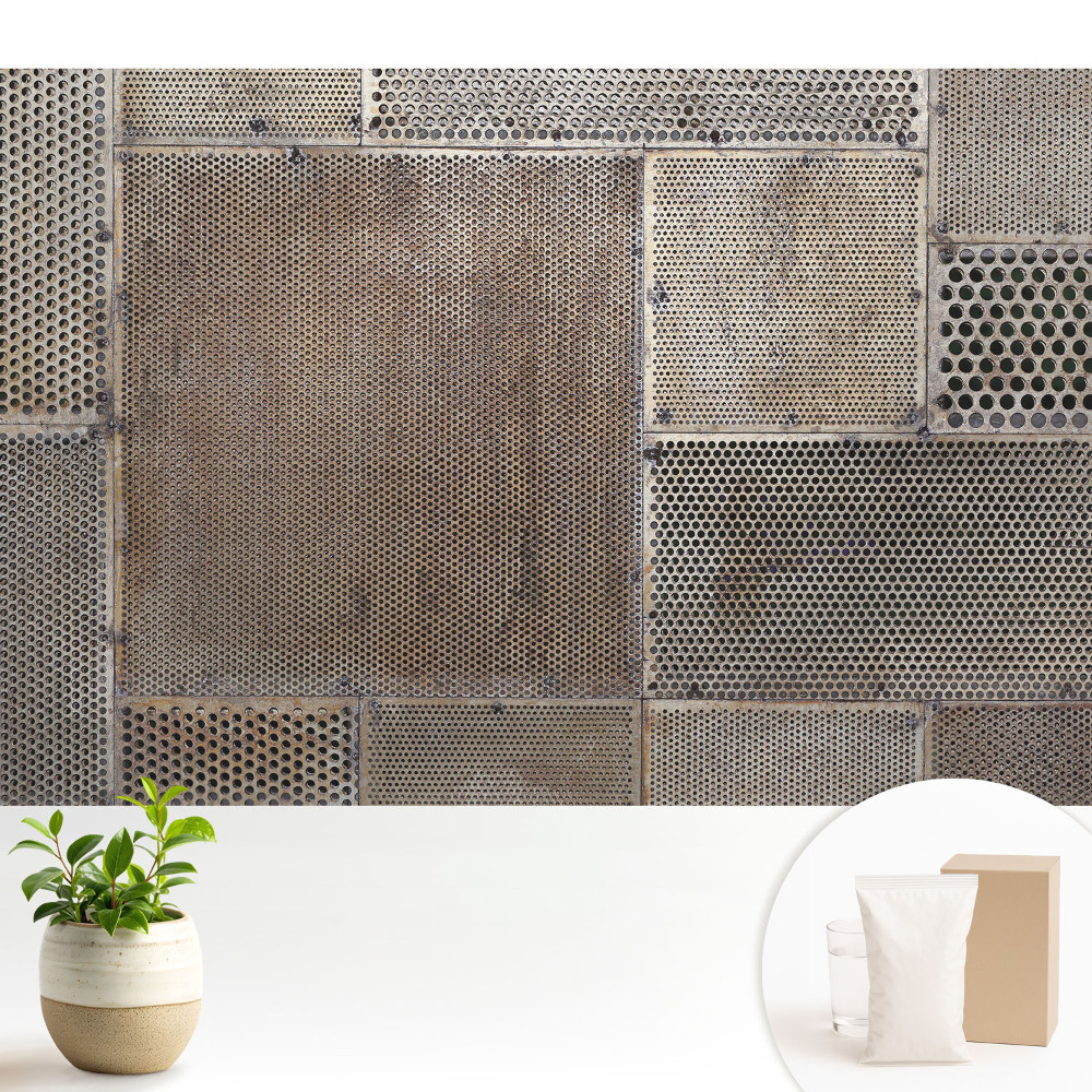 Luxusná tapeta Geometrické kovové perforácie