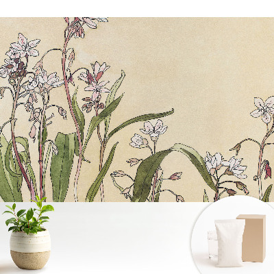 Luxusná tapeta s jemným kvetinovým motívom na svetlom pozadí