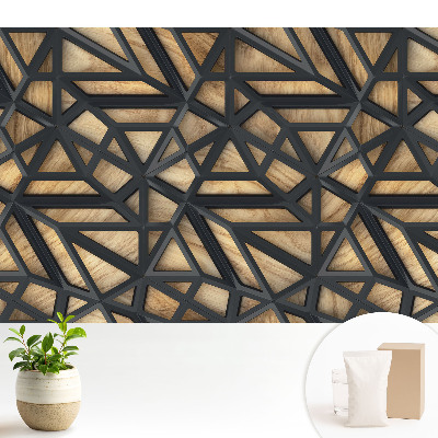 Tapeta na stenu Geometrické trojuholníky, harmónia dreva