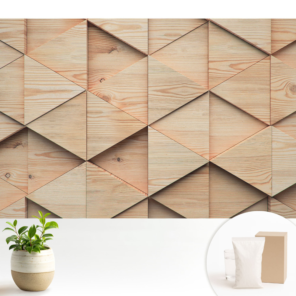 Tapeta na stenu Drevené geometrické panely v modernom štýle