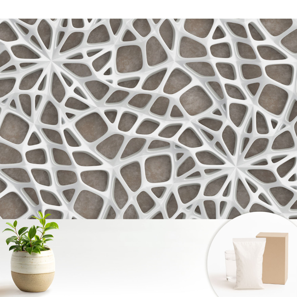 Luxusná tapeta Biele organické štruktúry na hnedom pozadí