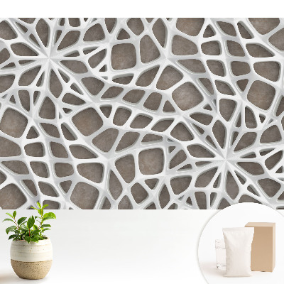 Luxusná tapeta s bielymi organickými štruktúrami na hnedom pozadí