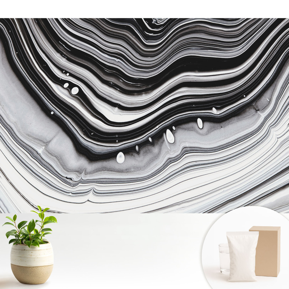 Luxusná tapeta Abstraktné vlny čiernej a bielej