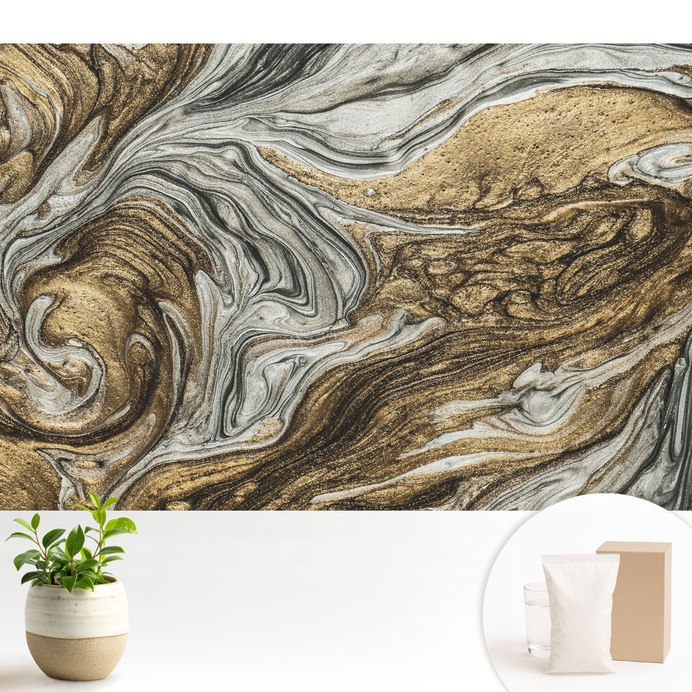 Luxusná tapeta Abstraktné víry a vlny v teplých odtieňoch