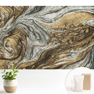 Luxusná tapeta Abstraktné víry a vlny v teplých odtieňoch