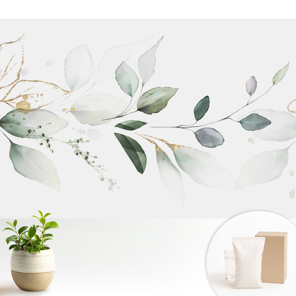 Tapeta na stenu Jemné listové kompozície v akvareloch