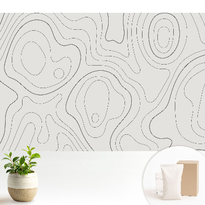 Tapeta do obývačky s abstraktnými vlnami, čiarami a kontúrami