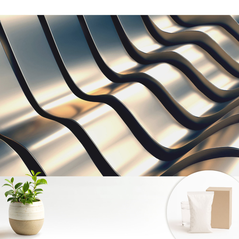 Tapeta na stenu Vlny kovu v modernom štýle