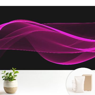 Tapeta na stenu Energické ružové stužky na čiernom pozadí