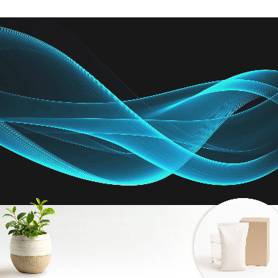Tapeta na stenu s abstraktným motívom modrých vĺn