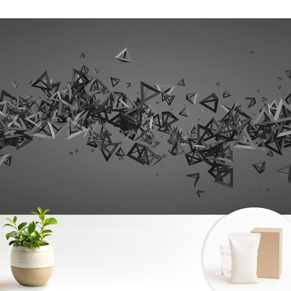 Tapeta do obývačky 3D trojuholníky chaosu