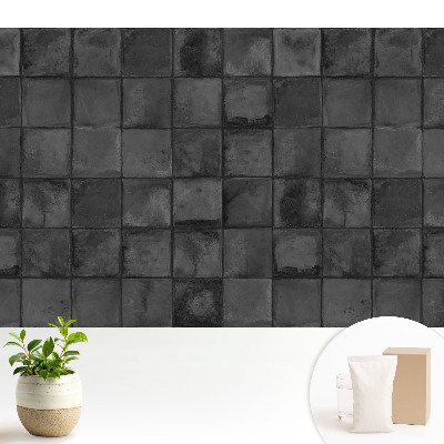 Tapeta na stenu so sivým obdĺžnikovým dlaždicovým vzorom