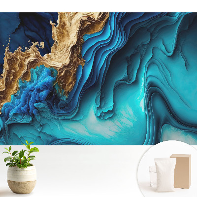 Luxusná tapeta s intenzívnym vlnením kontrastných farieb