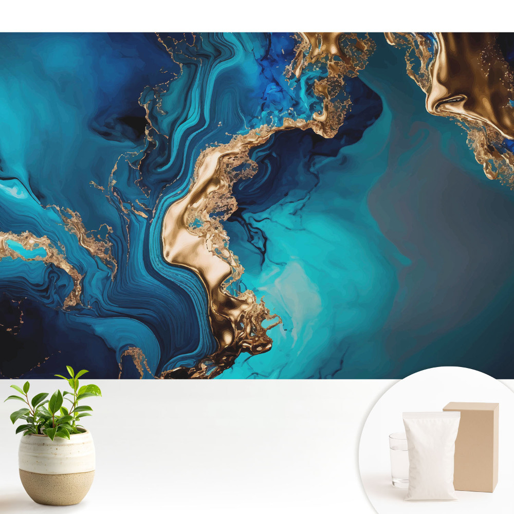 Tapeta na stenu Abstraktná kombinácia modrej a žltej