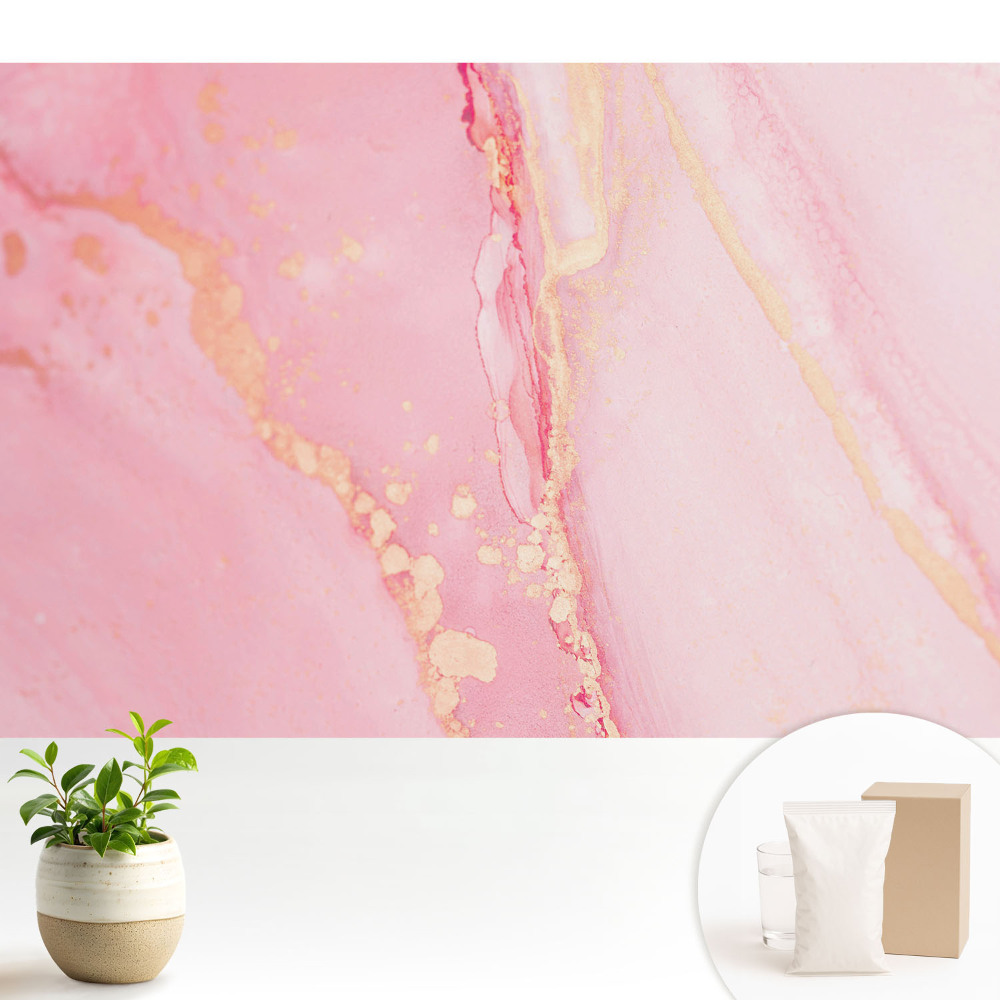 Tapeta na stenu Jemné ružové škvrny so žltými akcentmi