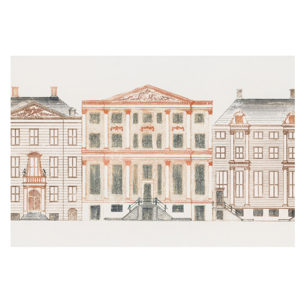 Tapeta na stenu s motívom architektonických klasických fasád