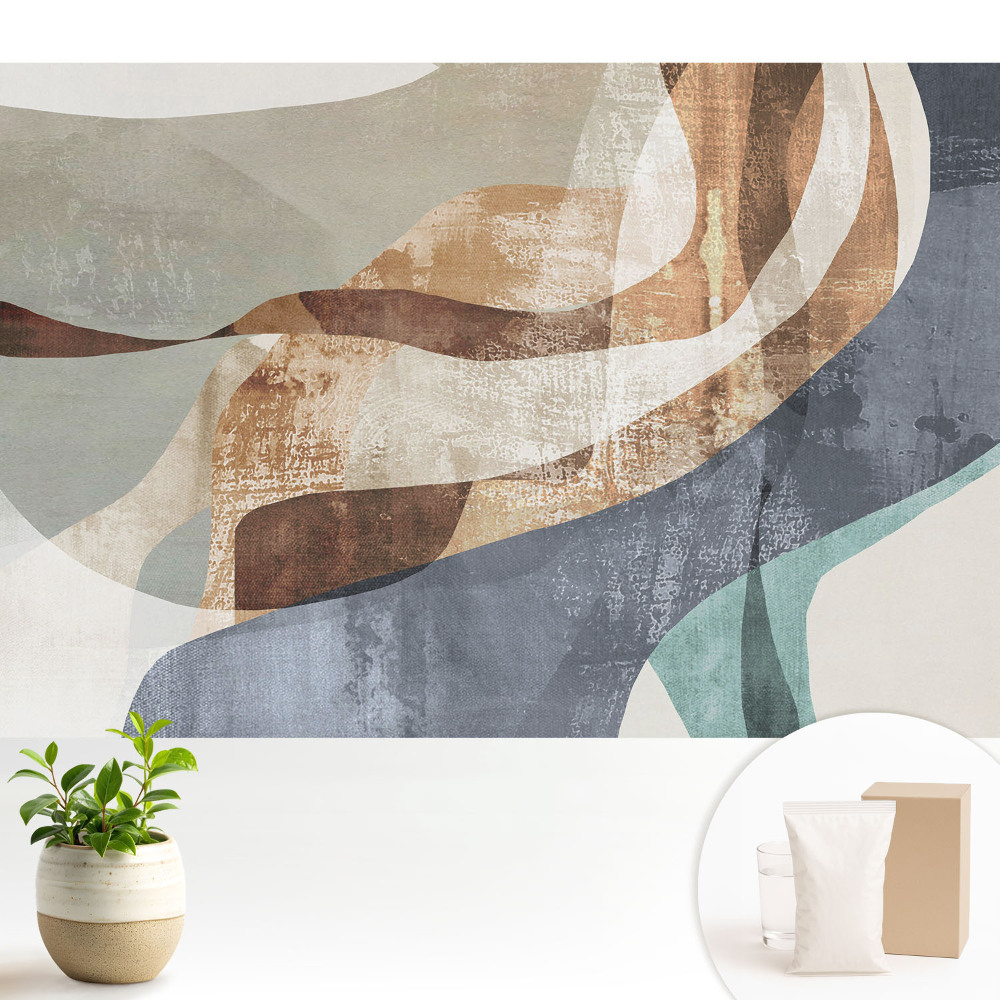 Tapeta na stenu Farebné, vlnité abstraktné tvary