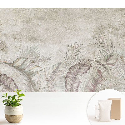 Tapeta do obývačky s jemnou pastelovou vegetáciou