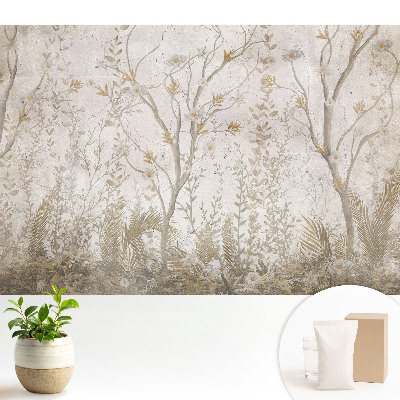 Tapeta Jemná grafika s krehkými rastlinami