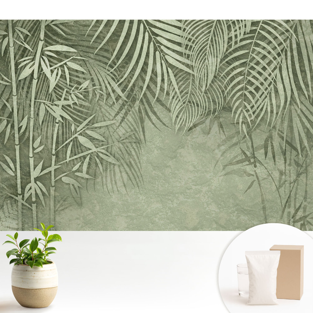 Tapeta na stenu Bambusové motívy v zelených tónoch