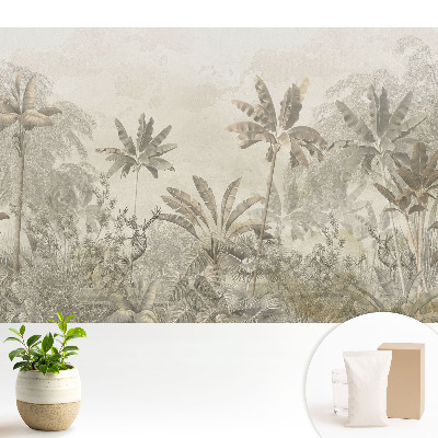Luxusná tapeta s motívom exotických paliem v teplých odtieňoch