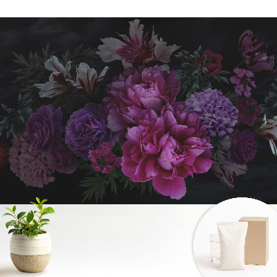 Tapeta na stenu Romantické kvety na tmavom pozadí