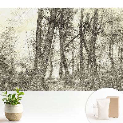 Tapeta do obývačky s atmosférickou krajinou lesa