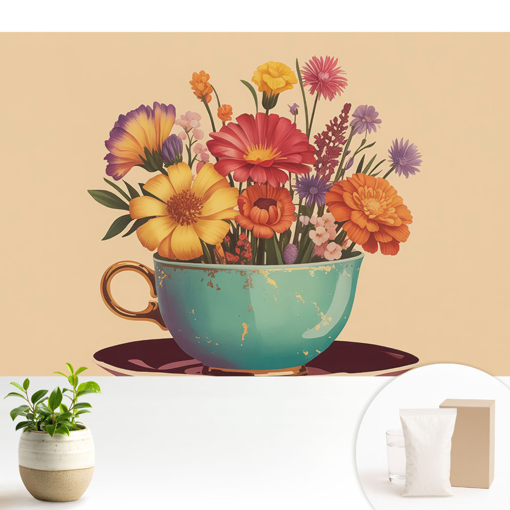 Tapeta do obývačky Kvety v pohári