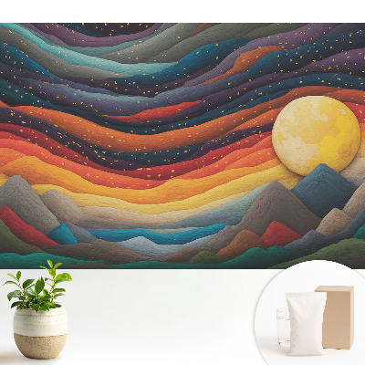 Tapeta Abstraktná horská krajina, kozmická noc