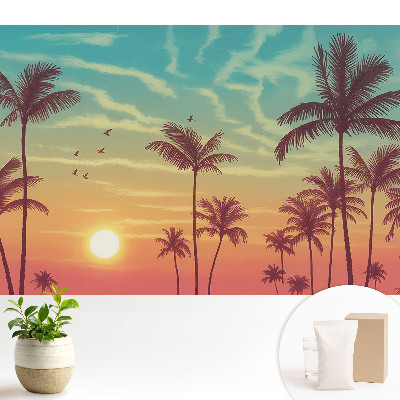 Tapeta do obývačky s motívom paliem západného pobrežia v miernom štýle