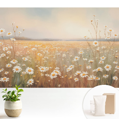 Tapeta do obývačky Lúka sedmokrások pastelové odtiene romantizmu