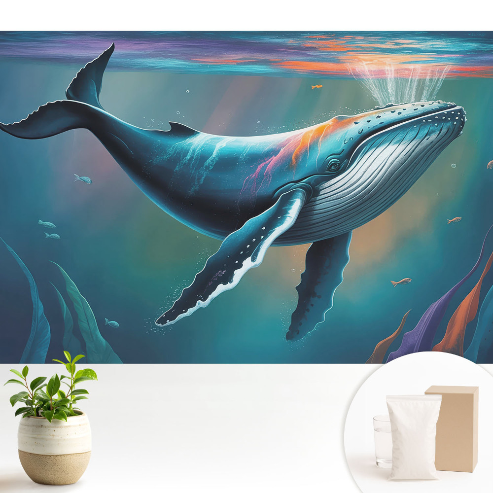 Tapeta na stenu Veľryba vo farbách oceánu
