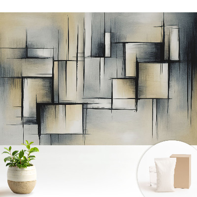 Tapeta Moderná geometria v odtieňoch sivej