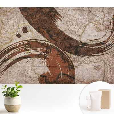 Tapeta do obývačky Stará mapa s abstraktnými akcentmi