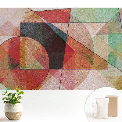 Tapeta do obývačky s farebnými geometrickými tvarmi, ktoré inšpirujú