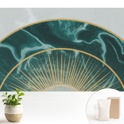 Luxusná tapeta Dekoratívny polkruh so zeleným mramorom