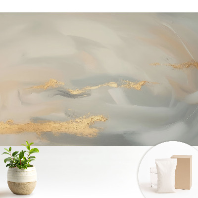 Tapeta do obývačky Jemné pastelové farby so žltými akcentmi