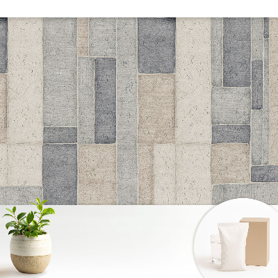 Tapeta na stenu s obdĺžnikmi v odtieňoch béžovej a sivej