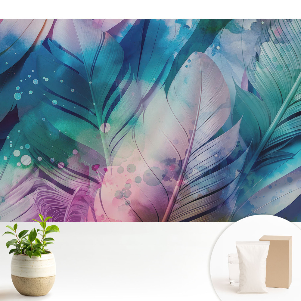 Tapeta na stenu Farebné perie moderný harmonický vzor