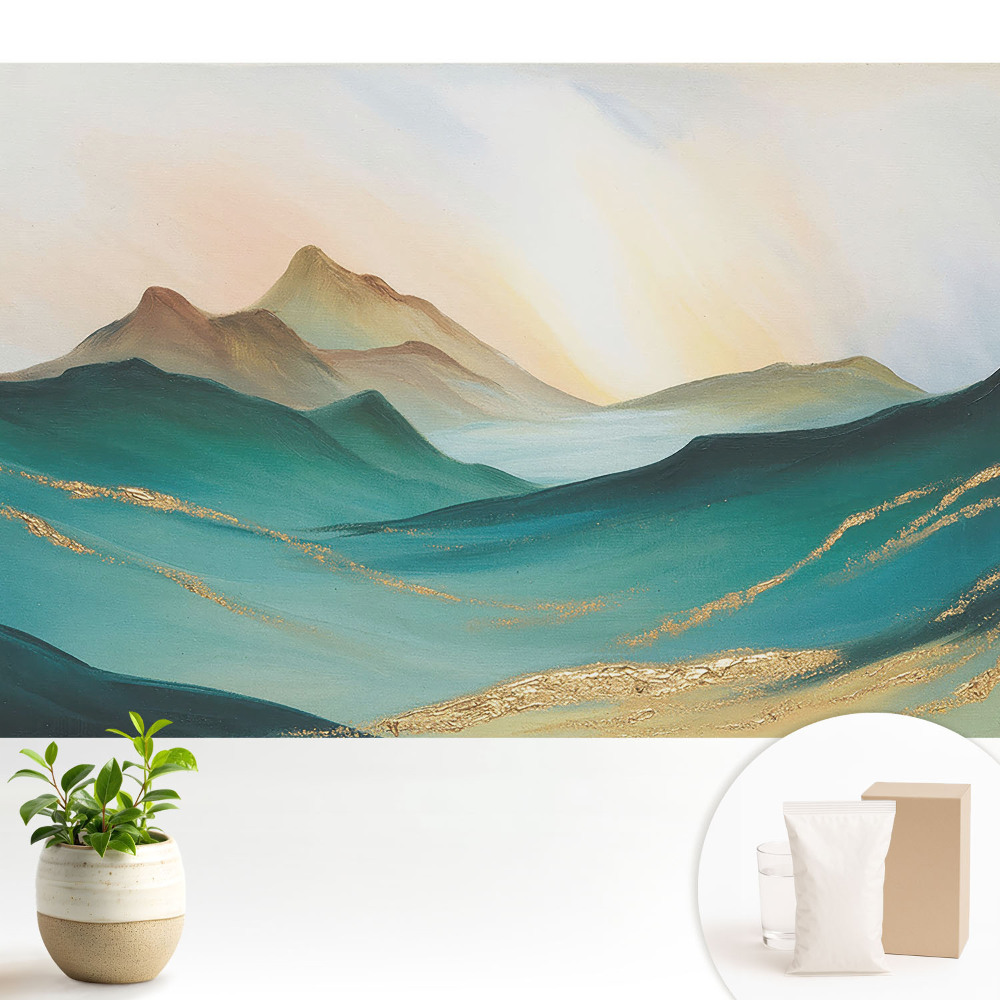 Tapeta do obývačky Hory a abstrakcia