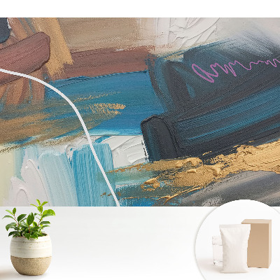 Luxusná tapeta s energickou kompozíciou v odtieňoch modrej