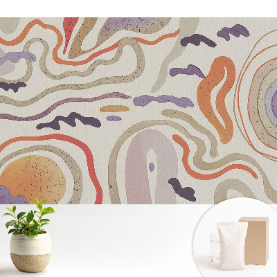 Tapeta s farebnými abstraktnými čiarami a tvarmi