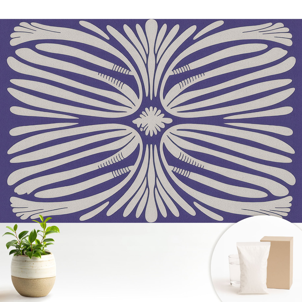 Luxusná tapeta Symetrické kvetinové motívy na fialovej