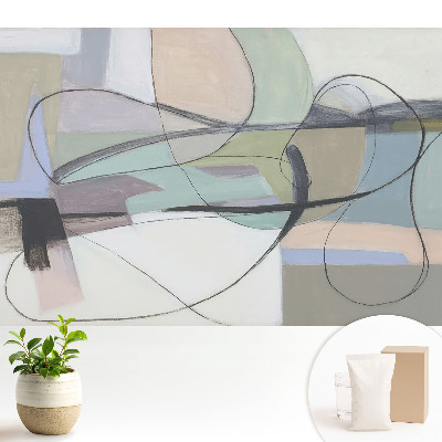 Tapeta do obývačky Abstraktné pastely a zložité línie