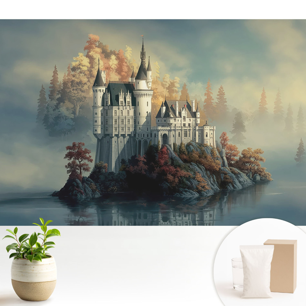 Luxusná tapeta Jesenný hrad sa odráža vo vode