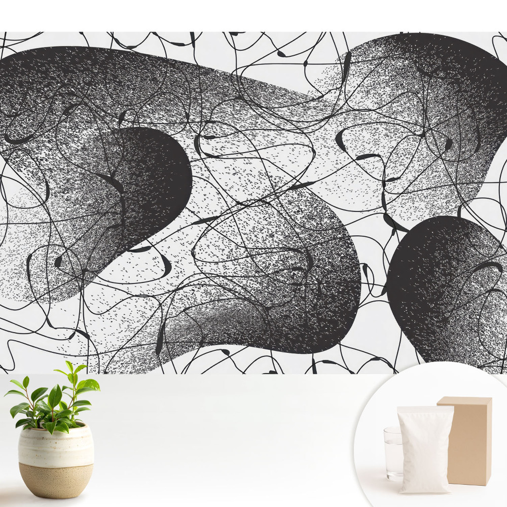Luxusná tapeta Čierne čiary na bielom pozadí