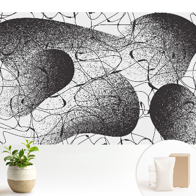 Luxusná tapeta Čierne čiary na bielom pozadí