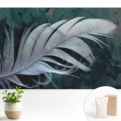 Luxusná tapeta s motívom jemného pierka na abstraktnom pozadí